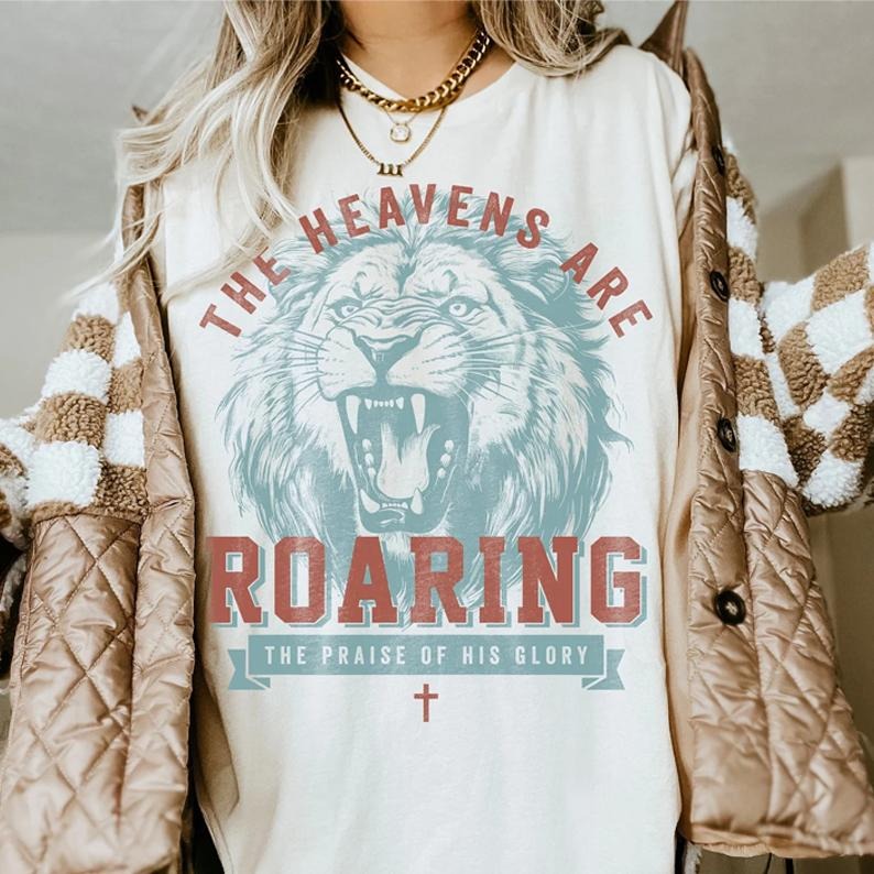 Boho Christian Shirts The Heavens Are Roaring Christian TShirts Bible Verse Shirt Trendy Christians T Shirts Jesus...