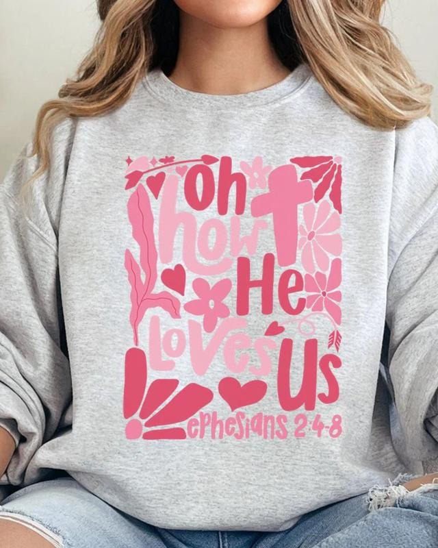 Boho Cross How He Loves Us Unisex NuBlend Crew Sweatshirt Womenswear Comfortable Graphic T-Shirts, Hoodie | HypeCrazeTee.com