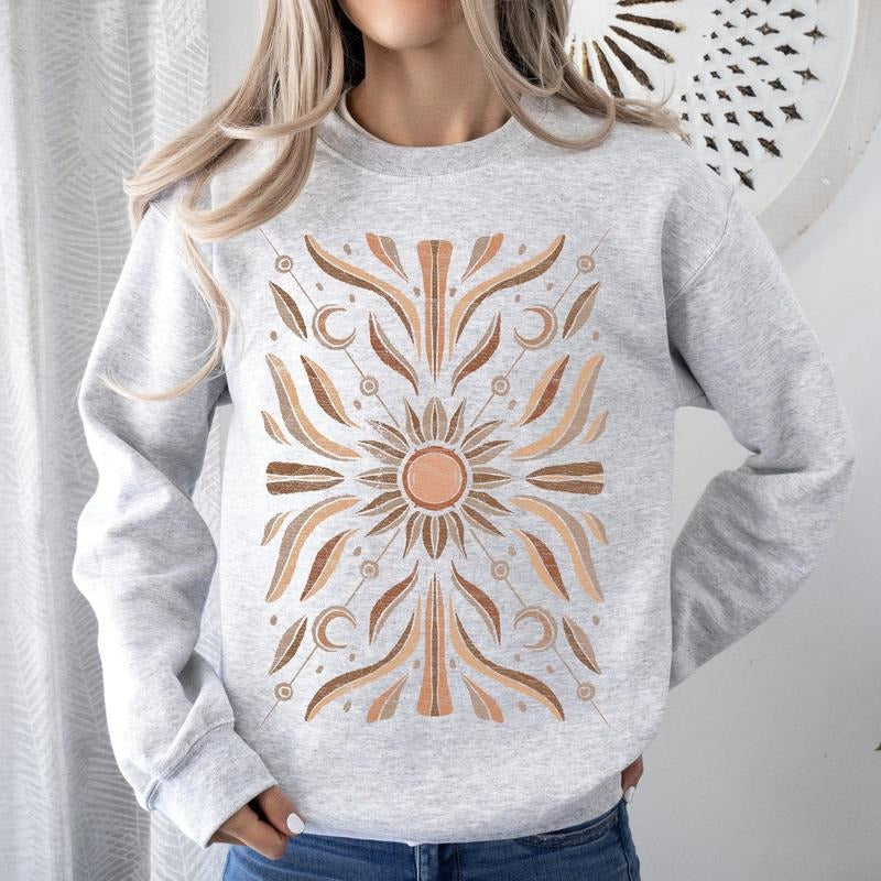 Boho Radiant Sun Sweatshirt T-Shirts, Hoodie | HypeCrazeTee.com
