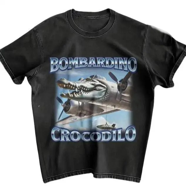 Bombardino Crocodilo Funny Meme Tshirt, Italian Brainrot Animals Tshirt, Gift for Friend Hoodie, Sweatshirt