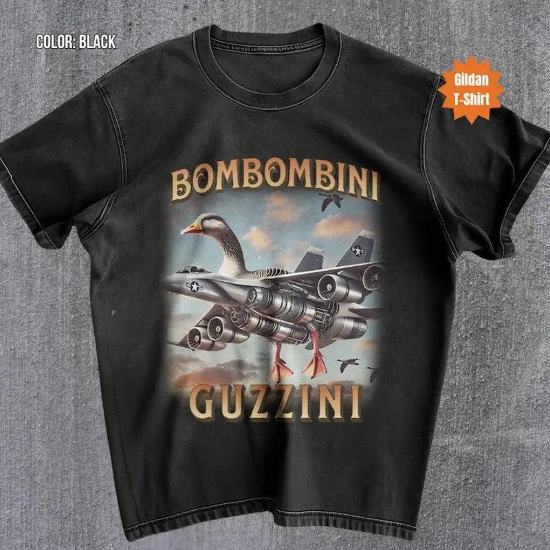 Bombombini Guzzini Funny Goose Meme T-shirt, Bootleg Rap Tee, Silly Goose Meme Shirts, Weird Absurd Funny Shirt, Memes...
