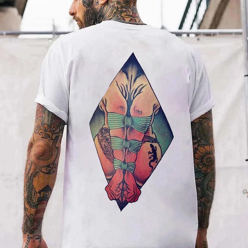 Bondage Nude Printed Men's T-shirt - Naughty Clothes Men Cotton Menswear Hoodie, Sweatshirt | HypeCrazeTee.com