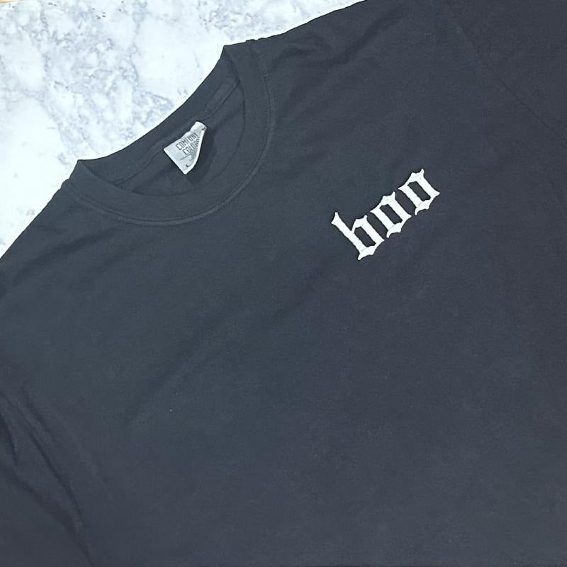 Boo - Comfort Colors Embroidered Tee (White Thread) Shirt Top Hoodie, Sweatshirt | HypeCrazeTee.com