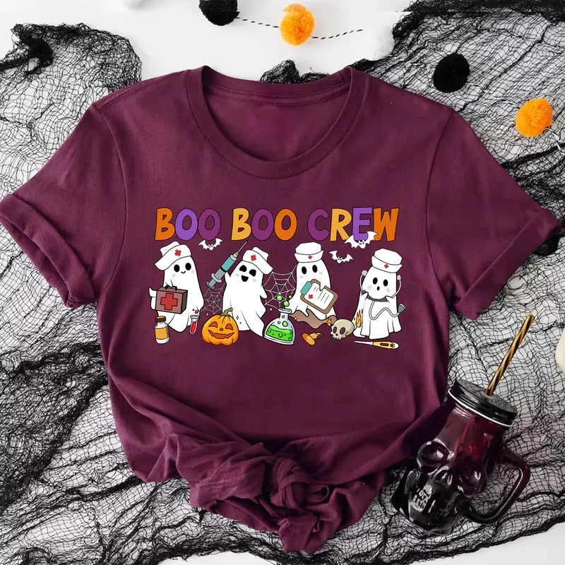Boo Boo Crew Nurse T-shirt, Halloween Nurse Shirt, Ghost Tee, Halloween Party T shirt Hoodie, Sweatshirt | HypeCrazeTee.com