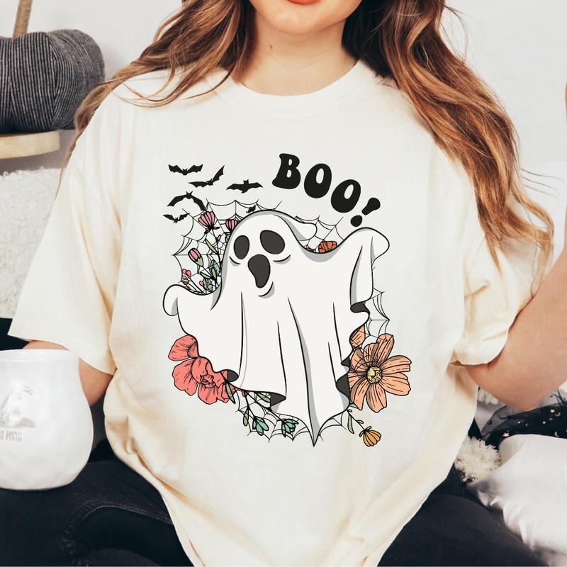Boo Ghost Shirt, Comfort Colors Shirt, Ghost Halloween Shirt, Casual Shirt Unisex, Halloween Clothing, Graphic Halloween...