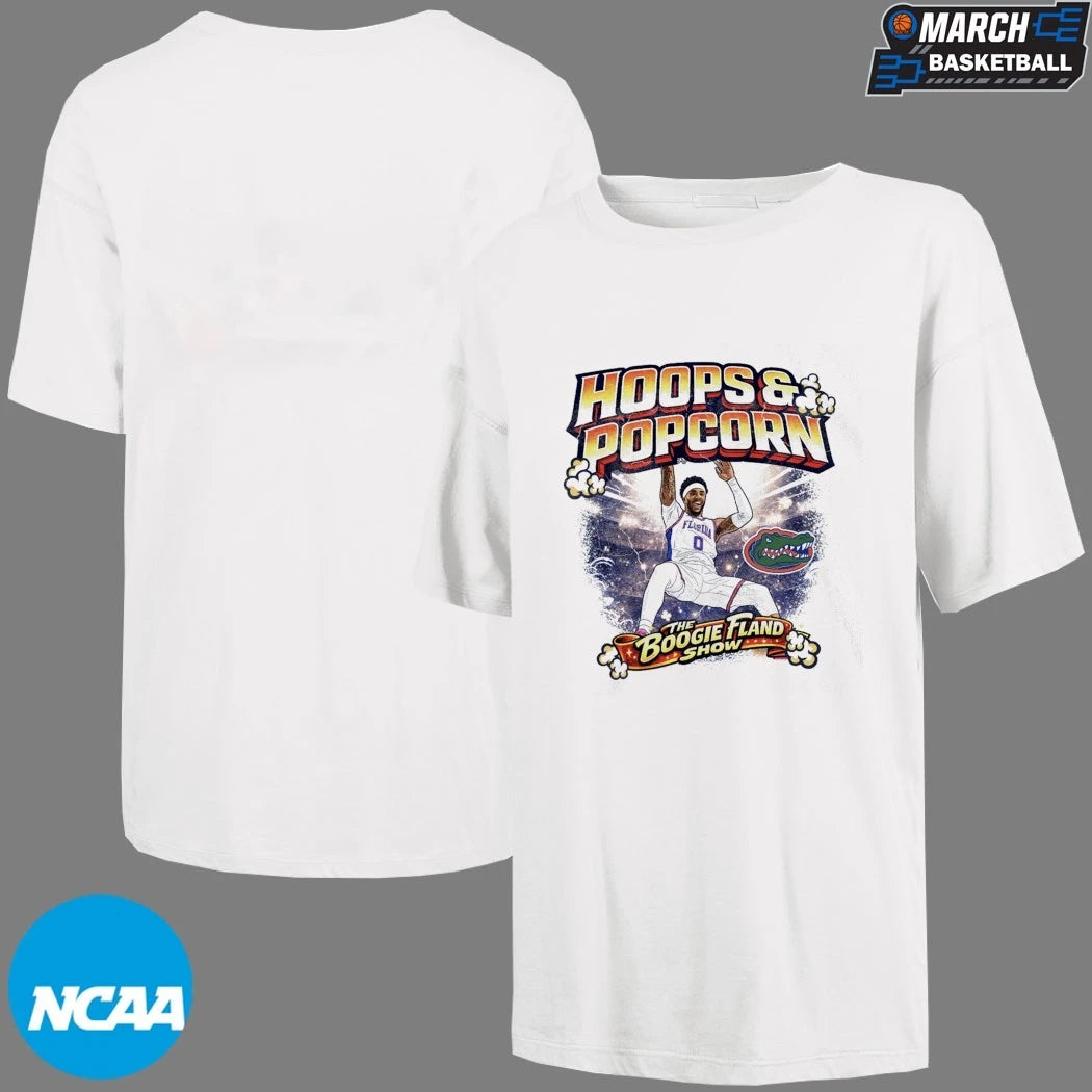 Boogie Fland Hoops And Popcorn The Boogie Fland Show Florida Gators T-shirts