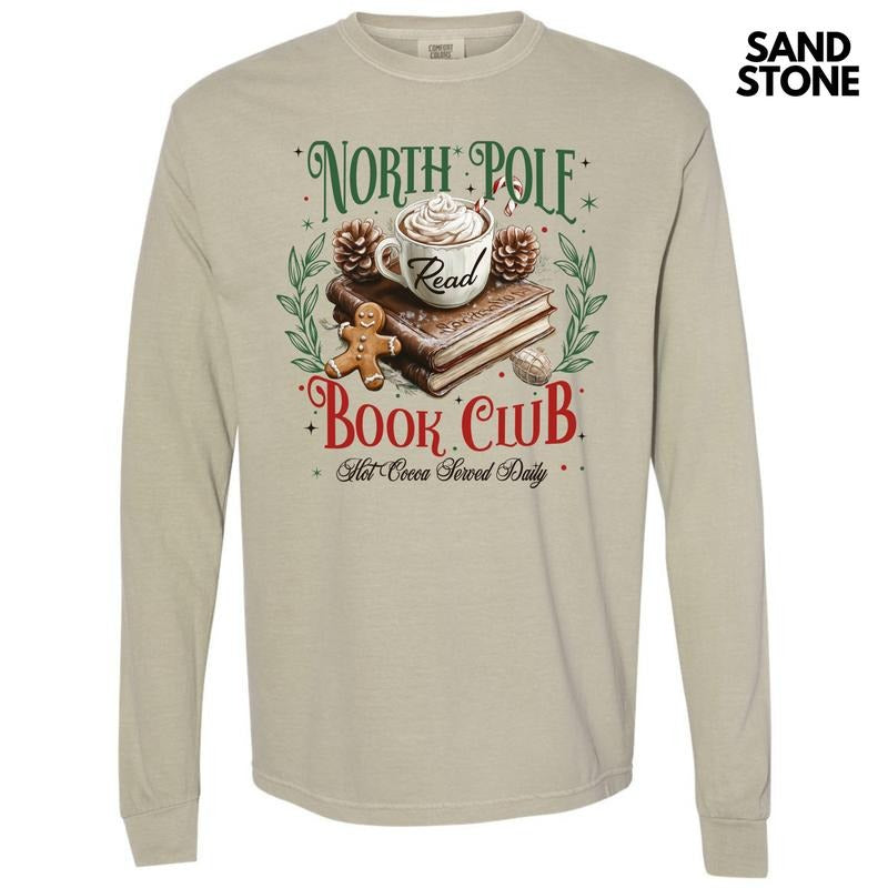 Book Club Christmas Long Sleeve Comfort Colors T-Shirt 'NLB' Hoodie, Sweatshirt | HypeCrazeTee.com
