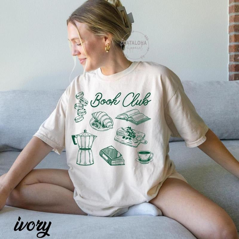 Book Club shirt, Aesthetic Book Club Tee, Book Lover Shirt, Book Lover Gift tee, Bookish tee, subtle reading shirt,...