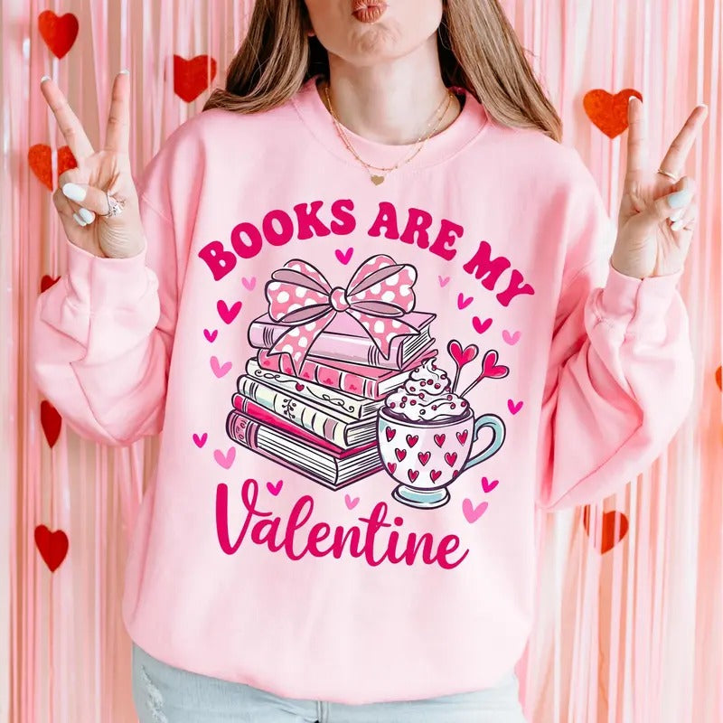 Book Lover Sweatshirt, XOXO Reading T-Shirt, Bookish Valentine Crewneck - Fabric, Cotton Hoodie | HypeCrazeTee.com