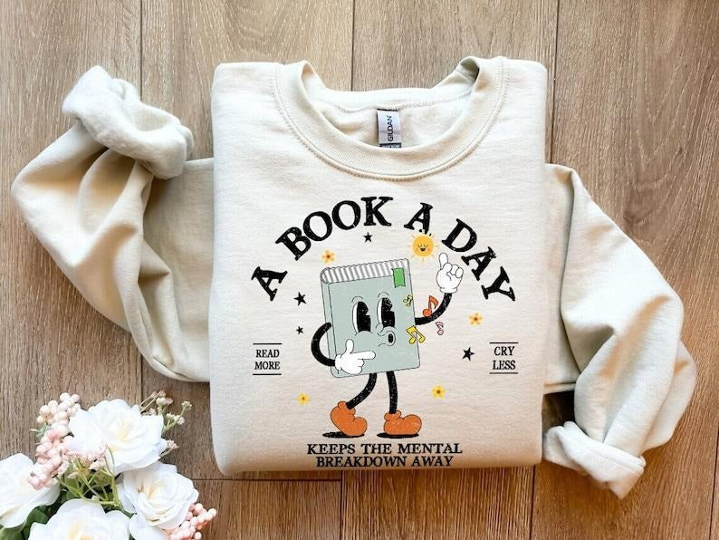 Book Book Day Keep Mental Breakdown Away Book Book Lover Reading Book ; Cotton Menswear T-Shirts, Hoodie, Sweatshirt