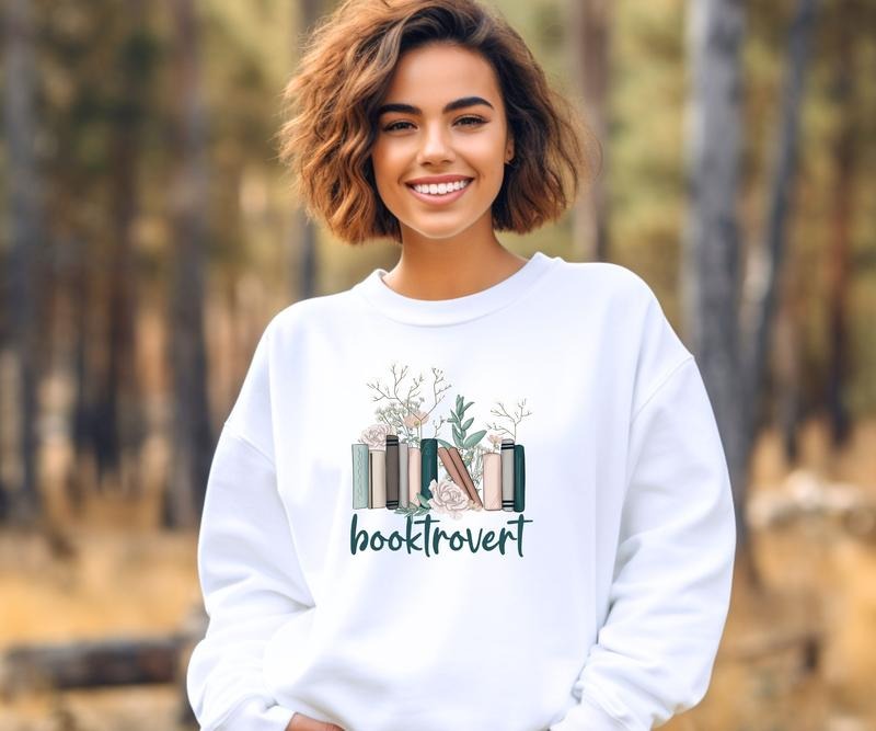 Book-trovert Book Lovers Crewneck Sweatshirt T-Shirts, Hoodie | HypeCrazeTee.com