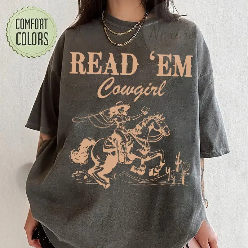 Bookish Cowgirl T-Shirt | Cowboy Romance Reader Club Western Book Lover Shirt Country Bookish Tee Bookish Gift For Her...