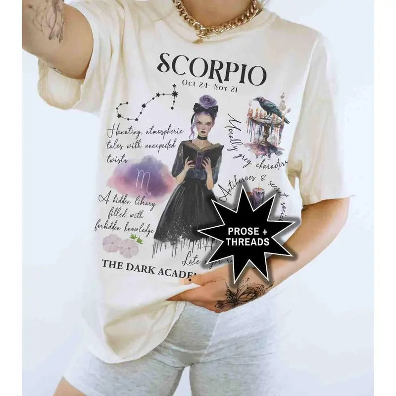 Bookish Scorpio Scorpio Gift Scorpio Gifts Scorpio Tshirt Scorpio Shirt Gift For Scorpio October Birthday Astrology Gifts...