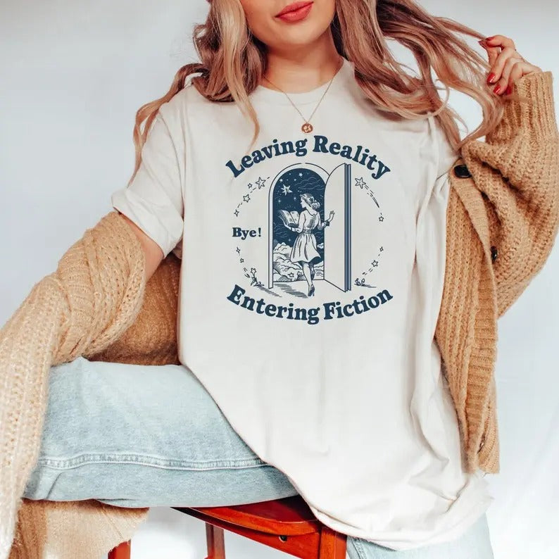 Bookish T Shirt, Retro Woman Reading Tshirt, Fantasy Book T-shirt, Trending Quote T Shirt, Booklover Bibliophile Tee,...