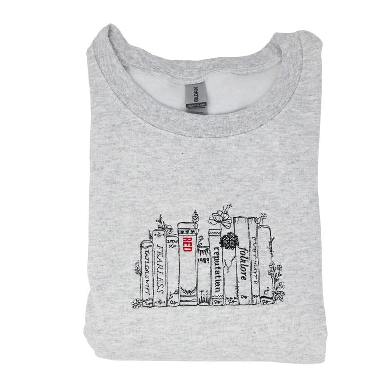 Books Embroidered Cotton Sweatshirt, Books Sweater Pullover Classic Womenswear T-Shirts, Hoodie | HypeCrazeTee.com