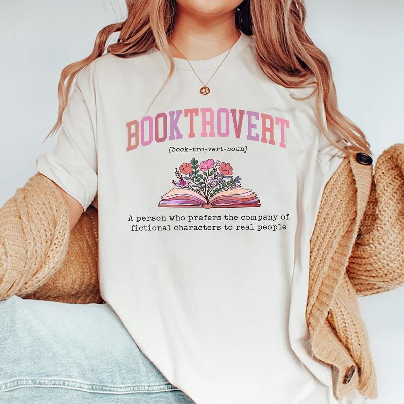 Booktrovert Definition Shirt Booktrovert Book Lover Printed Bookish Soft Fabric Short Sleeve Comfort Shirt Nerd Tops Womenswear Cotton Fabric Relaxed Fit Chic T-Shirts, Hoodie, Sweatshirt