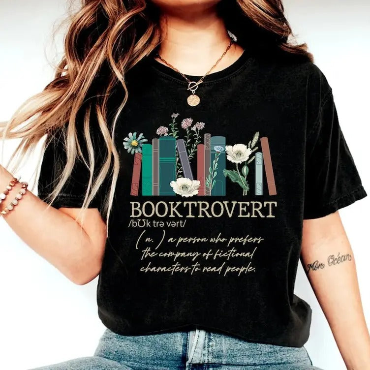 Booktrovert Shirt Book Shirt Book Lovers Book Lovers Printed Classic Comfort Cotton All Sizes Colors Her Classic Cotton Shirt T-Shirts, Hoodie, Sweatshirt