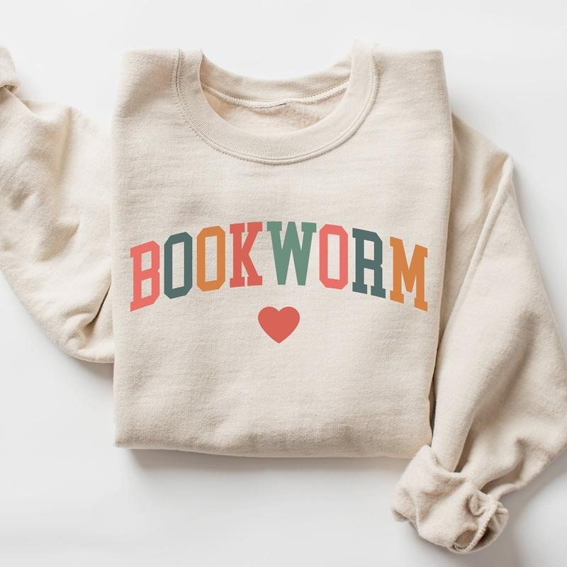 Bookworm Sweatshirt, Cute Teacher Books Lover Sweatshirt, ESL Teacher Sweatshirt, Teacher Reading Sweatshirt, Group...