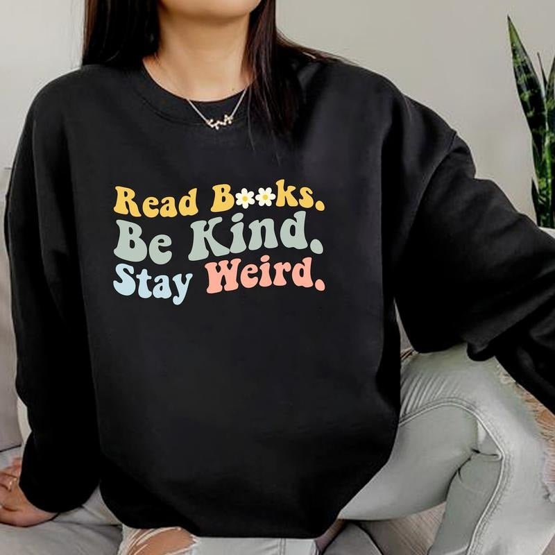 Bookworms Book Lovers T-shirt, Read Book Be Kind Stay Weird  Shirt, Vintage Bookish Tee, Gift For Book Lovers, Librarian...