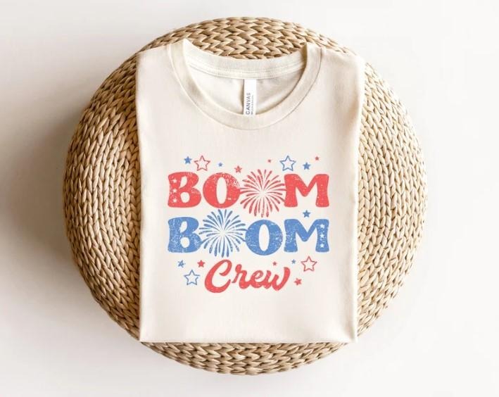 Boom Boom Crew Shirt, 4th of July Shirt, Patriotic Shirt, Fireworks T-Shirt, American Flag Tee Hoodie, Sweatshirt