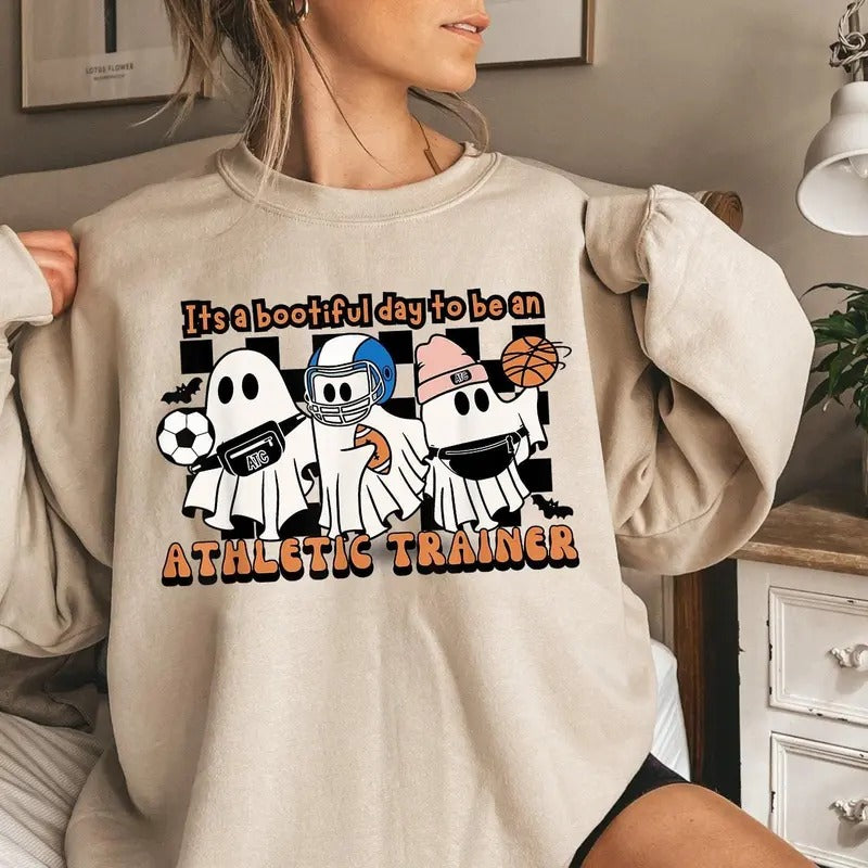 Bootiful Day to be an Athletic Trainer Shirt, Athletic Trainer Halloween Sweatshirt, Gift For Athletic Trainer, Halloween...