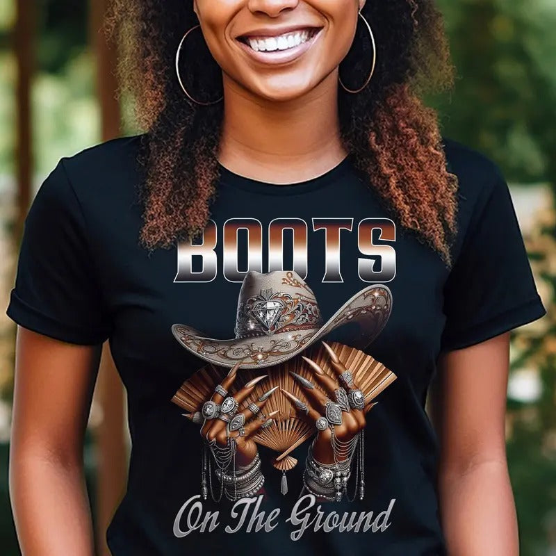 Boots On The Ground T-shirt, Where Them Fans At Shirt, County Line Dance Tees, Girl Grab Your Fans T-shirt, Cowboy...
