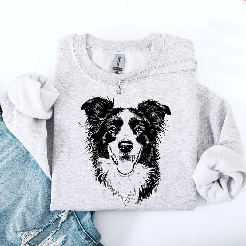 Border Collie, Pet, Dog Breed Sweatshirt, Crew Neck, Women's, Crewneck T-Shirts, Hoodie | HypeCrazeTee.com