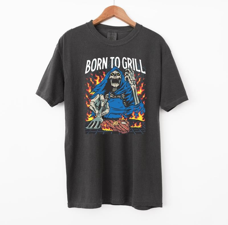 Born Grill Skeleton Vintage 90s Comfort Colors Tuff Meme Funny Shirts T-Shirts, Hoodie, Sweatshirt