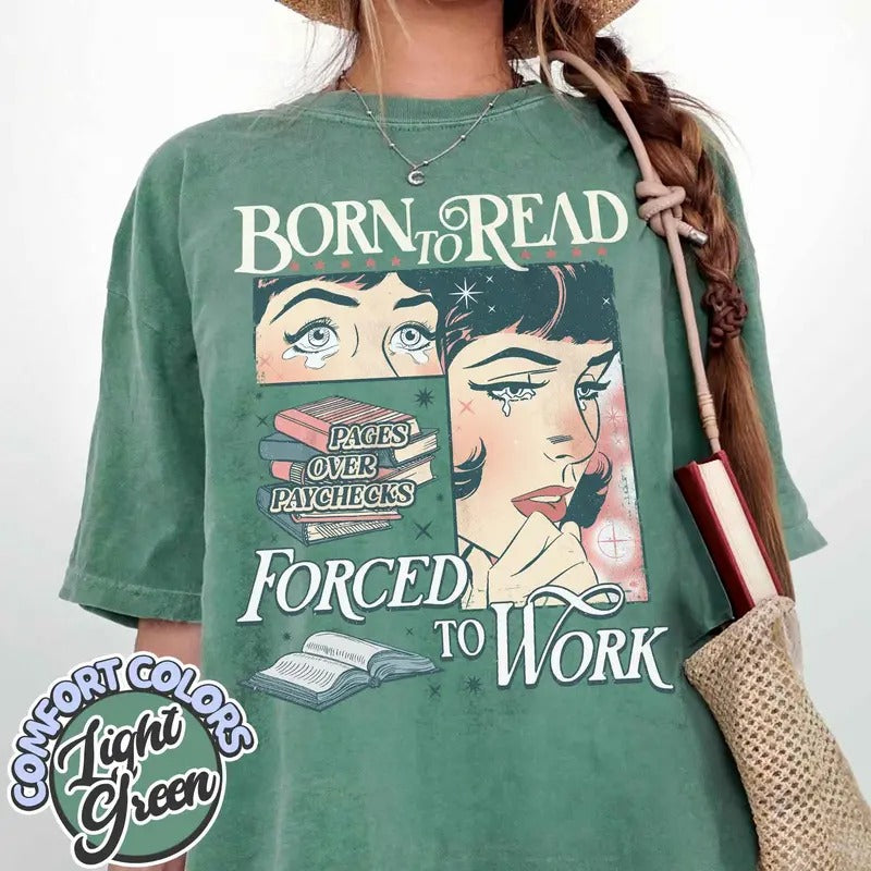 Born To Read Bookish  Shirt, Funny Reader Book Addict, Book Lover, Spicy Books, Dark Romance, Smut Shirt Gift Booktok,...