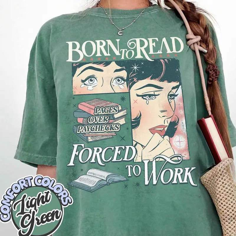 Born To Read Bookish Comfort Colors Shirt, Funny Reader Book Addict, Book Lover, Spicy Books, Dark Romance, Smut Shirt...