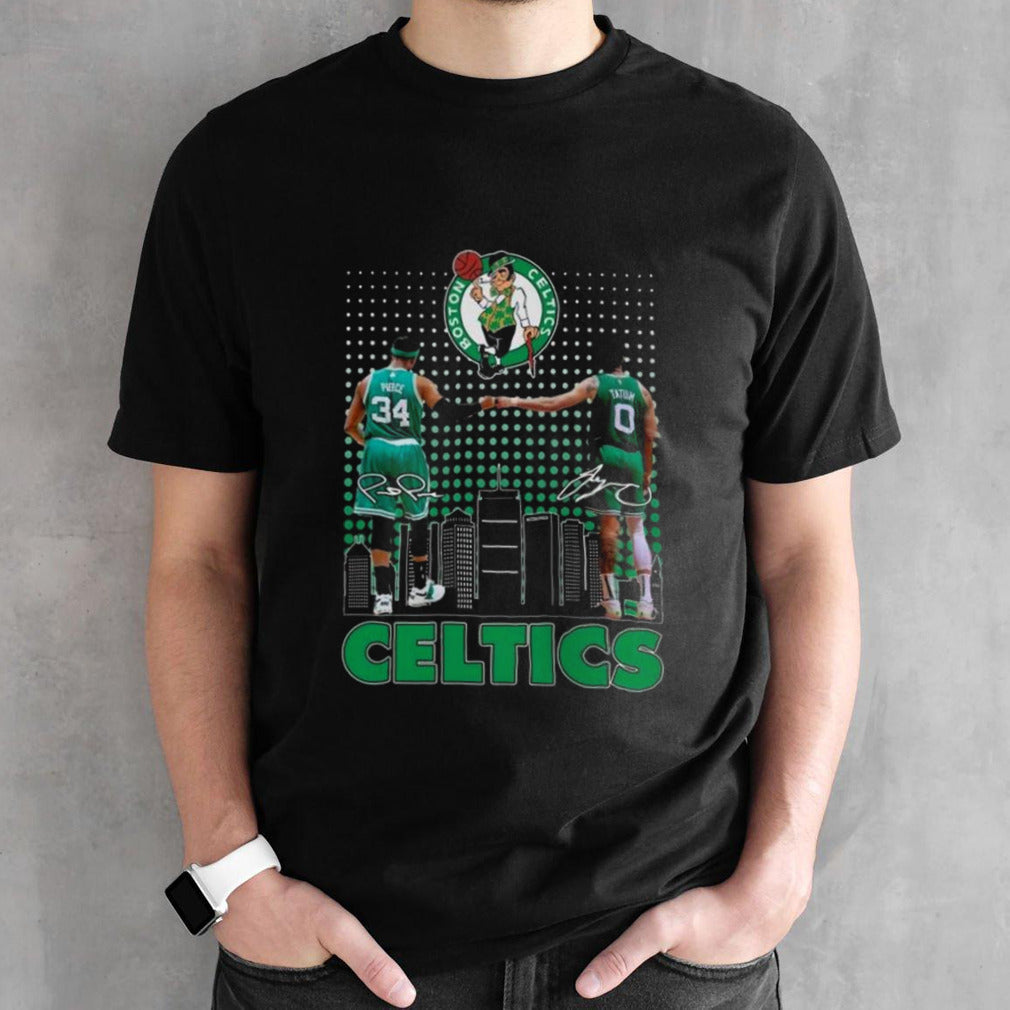 Boston Celtics Basketball Paul Pierce And Jayson Tatum Signatures Shirt