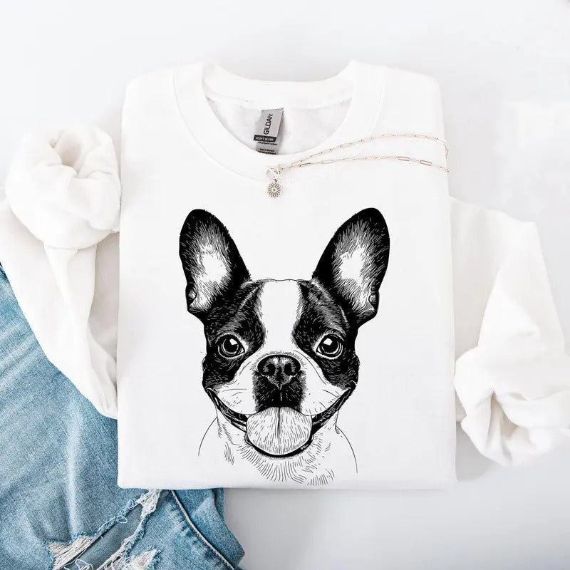 Boston Terrier, Pet, Dog Breed Sweatshirt, Crew Neck, Women's, Crewneck T-Shirts, Hoodie | HypeCrazeTee.com