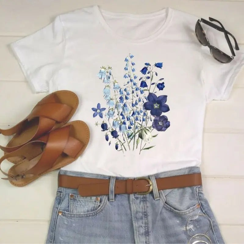 Botanical Tee, Flower shirt, Vintage T, plant shirt, botanical t, botanical tshirt, t shirt, wildflower shirt, wildflower...