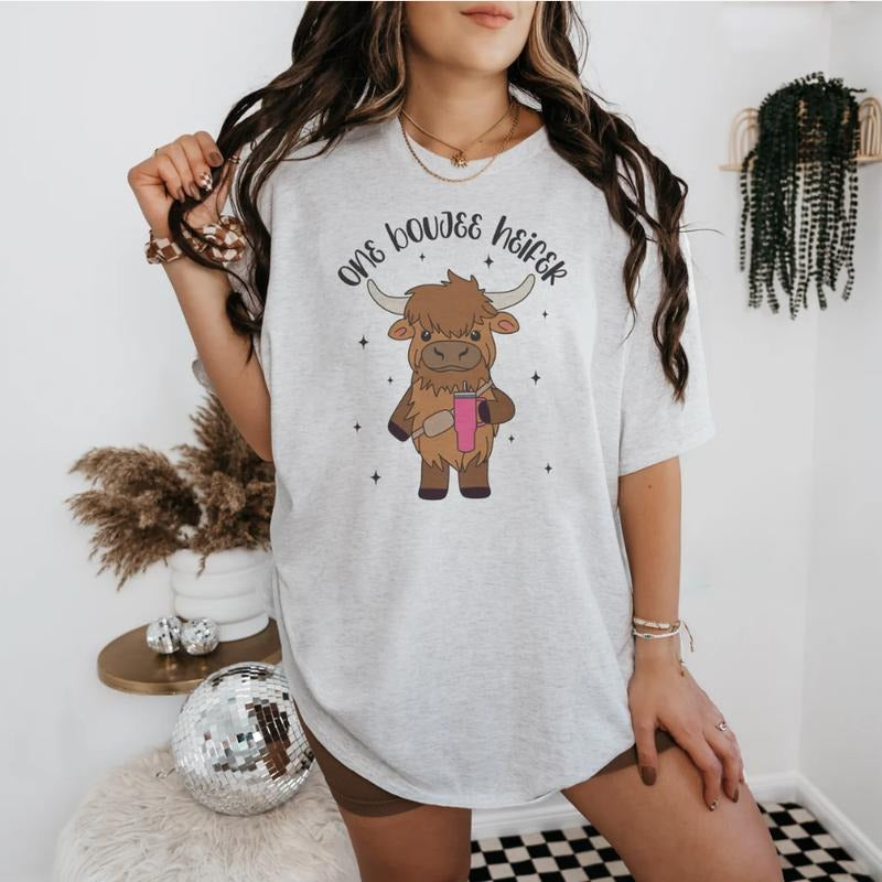 Bou-jee Heifer Sweatshirt, western clothing hoodies, western outfits women, western tops T-Shirts | HypeCrazeTee.com