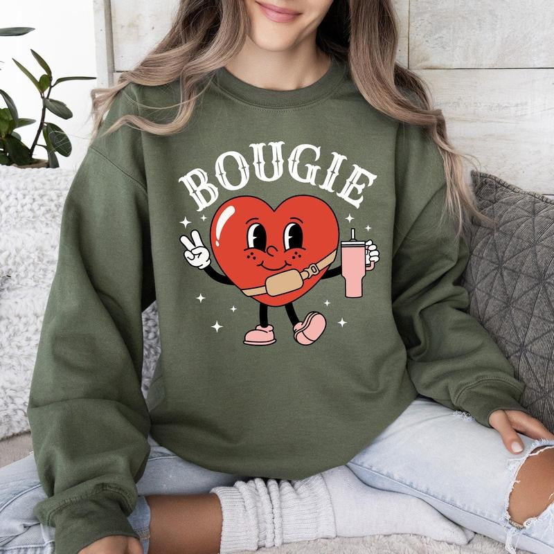Bougie Heart, Boujee, Sweatshirt, Valentine's Day, Crew Neck, Women's, Crewneck, Valentine's Day, Love, Heart, Cupid...