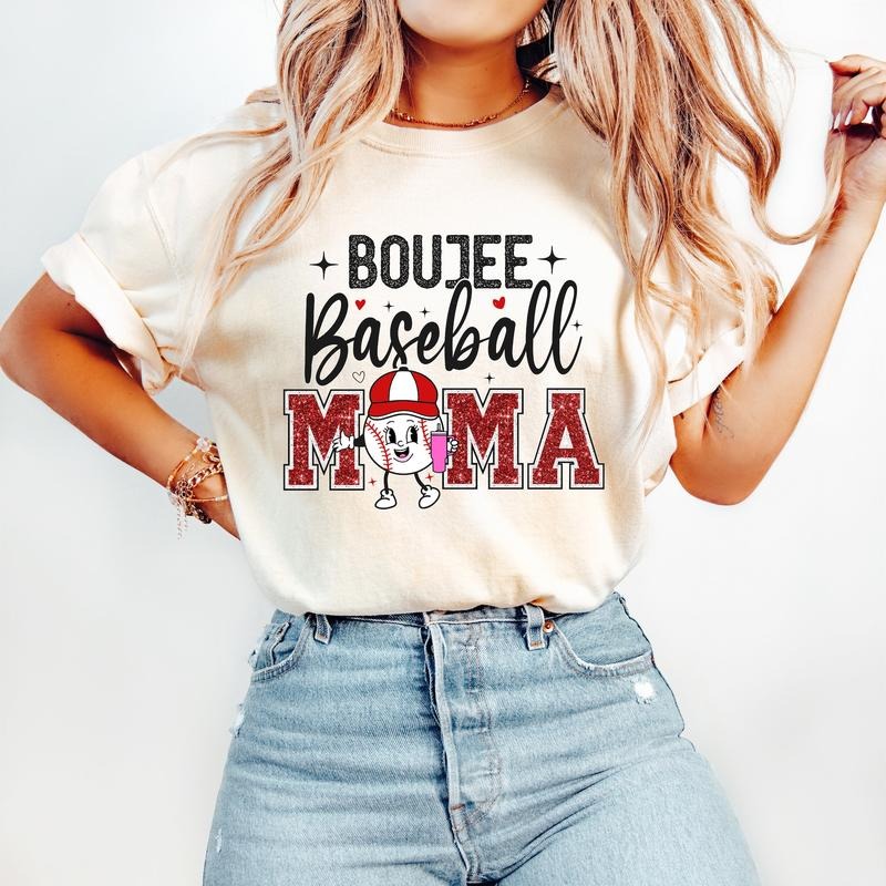 Boujee Baseball Mama T-Shirt, Baseball T-Shirt, Sports T-Shirt Hoodie, Sweatshirt | HypeCrazeTee.com