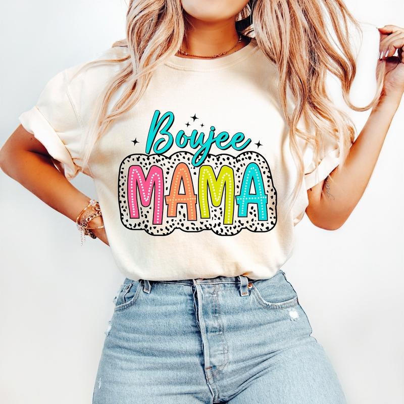 Boujee Mama T-Shirt, Dalmatian Dots T-Shirt, Bright Doodle, Trendy Mom T-Shirt, Mama Shirt Hoodie, Sweatshirt
