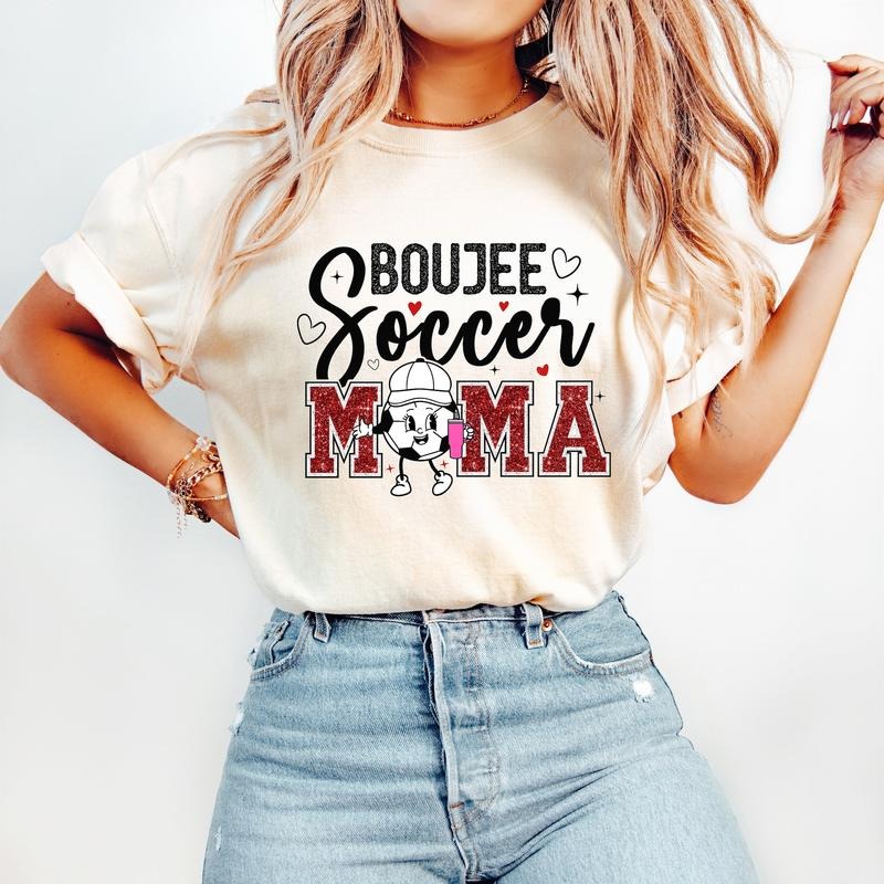 Boujee Soccer Mama T-Shirt, Soccer T-Shirt, Sports T-Shirt, Trendy Retro Mom T-Shirt, Hoodie, Sweatshirt | HypeCrazeTee.com