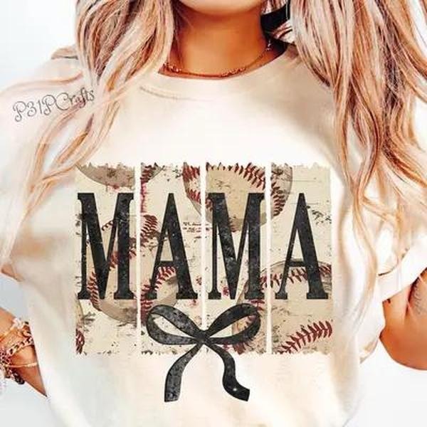 Bow Baseball Mama TShirt, Unisex cotton Tshirt for Mom, Happy Mother day Hoodie, Sweatshirt | HypeCrazeTee.com