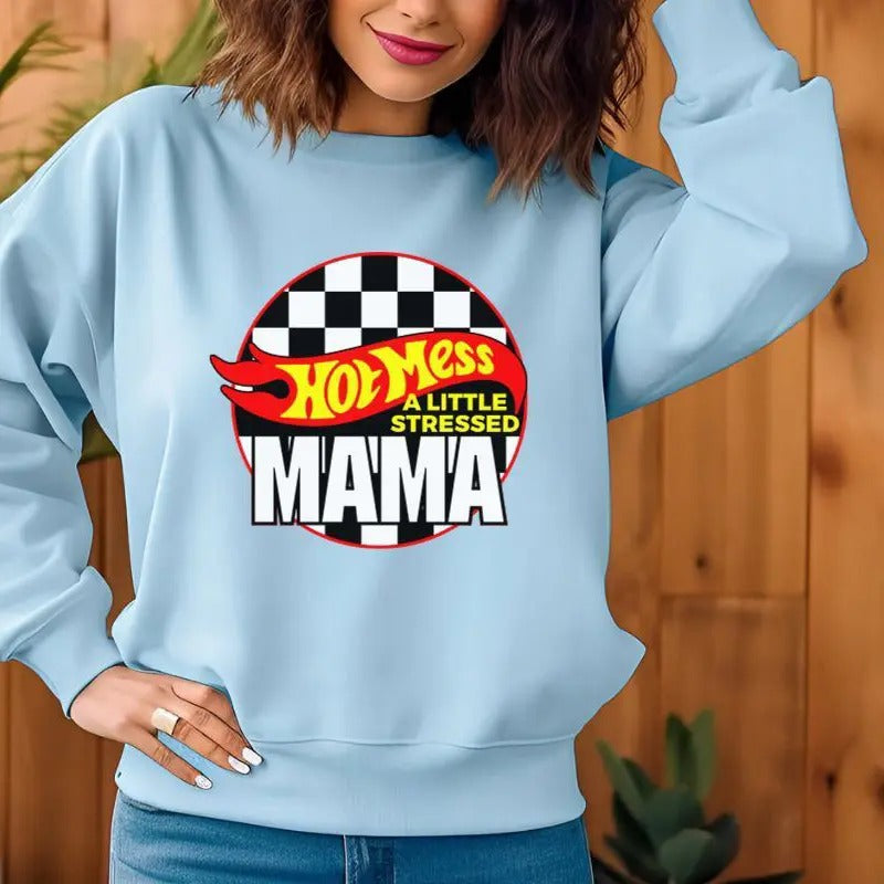 Boy Mama Sweatshirt: Matching Set for Mama s Boy Bleached Design Mom Life Sweater for Youth Boys Racing Family Set Hot...