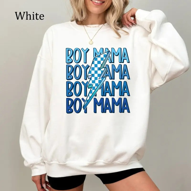 Boy Mama Sweatshirt, In My Boy Mom Era Tee, Cool Mom Graphic Shirt, Mother's Day Gift, Relaxed Fit Sweatshirt, Perfect...
