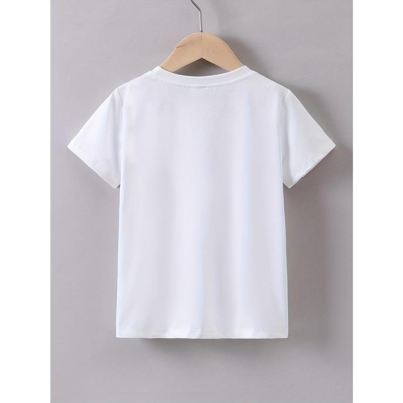 Boy'S round Neck Short Sleeve T-shirt with Cave Ape Pattern Printed, Suitable for Daily Wear in Summer Hoodie, Sweatshirt