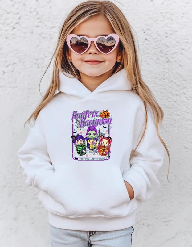 Young Girl's/Boy's Kpop Hoodie: Huntrix Halloween Graphic, Trendy Anime Y2K Sweatshirt T-Shirts | HypeCrazeTee.com