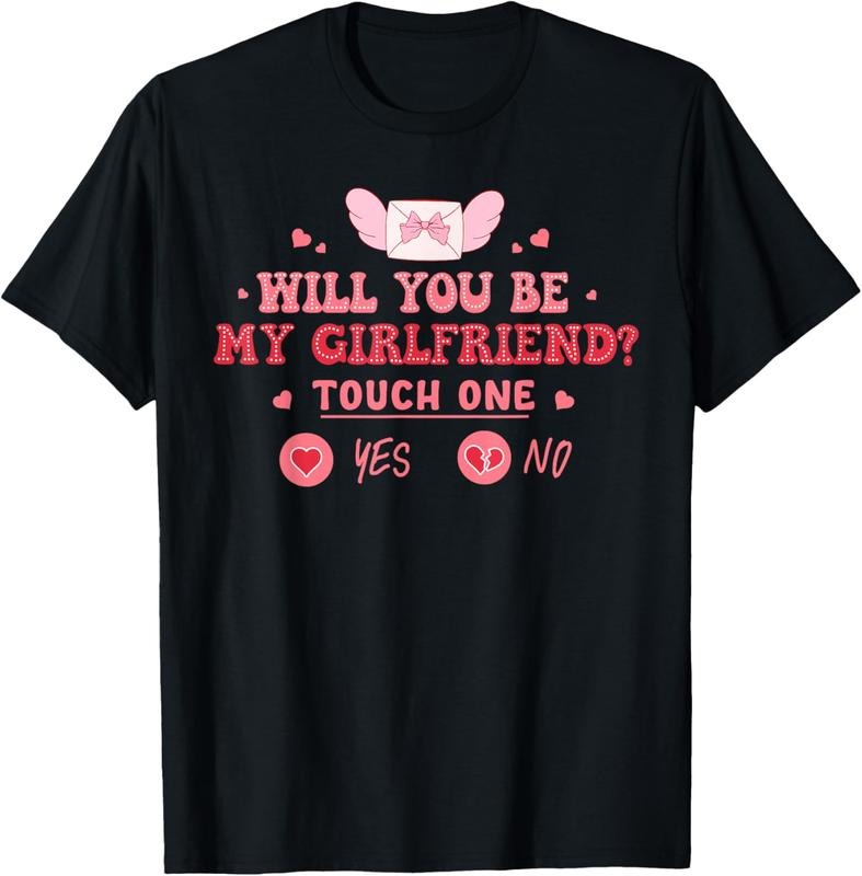 Boyfriend Ask her Will You Be My Girlfriend Valentine's Day T-Shirt Summer Streetwear Hoodie, Sweatshirt | HypeCrazeTee.com