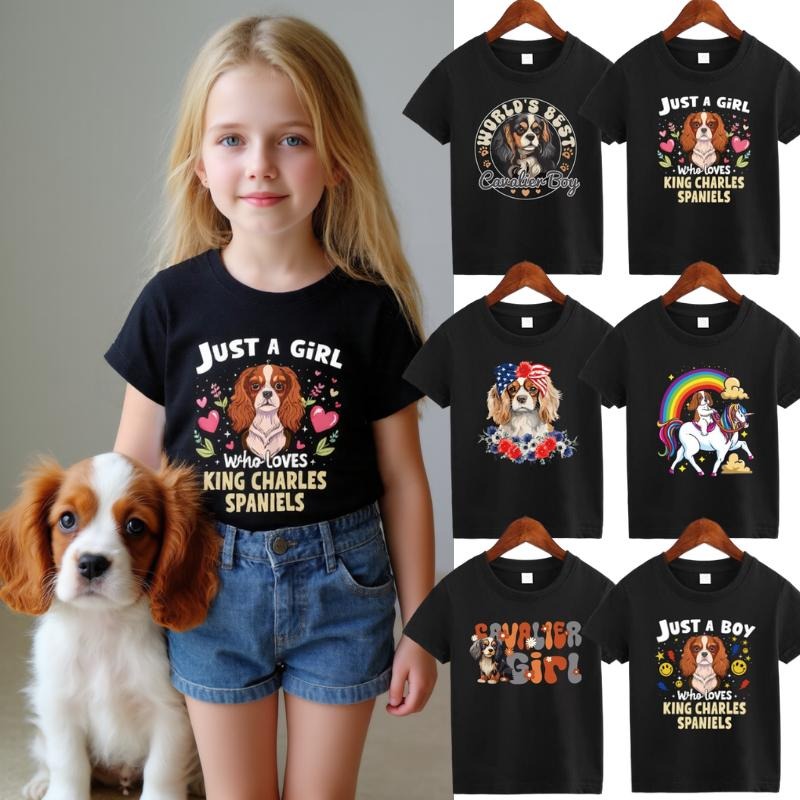 Cavalier King Charles Spaniel Dog Breed Cavalier Pet Lover T-Shirt Toddler Girls/Boys Funny Tshirt kid graphic tshirt...