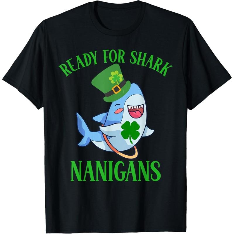 Boys St Patricks Day Shirts With Sharks Shenanigans Funny T-Shirt made in USA Hoodie, Sweatshirt | HypeCrazeTee.com