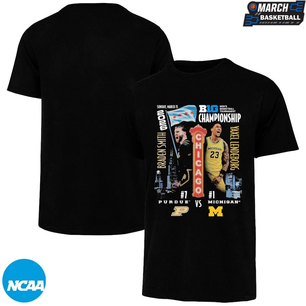 Braden Smith Purdue Boilermakers Vs Yaxel Lendeborg Michigan Wolverines Big Ten Championship Men’s Basketball Matchup Chicago 2026 T-shirts
