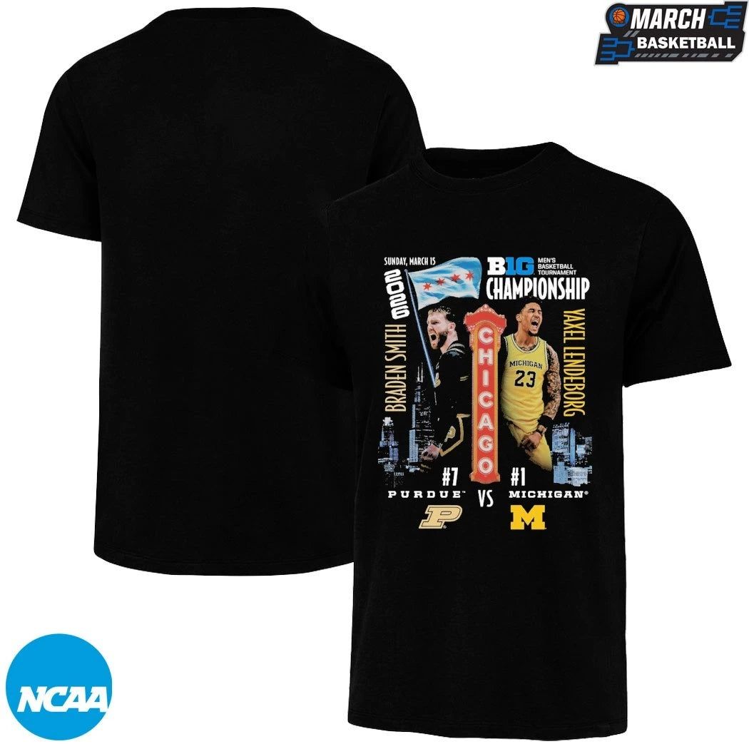 Braden Smith Purdue Boilermakers Vs Yaxel Lendeborg Michigan Wolverines Big Ten Championship Men’s Basketball Matchup Chicago 2026 T-shirts