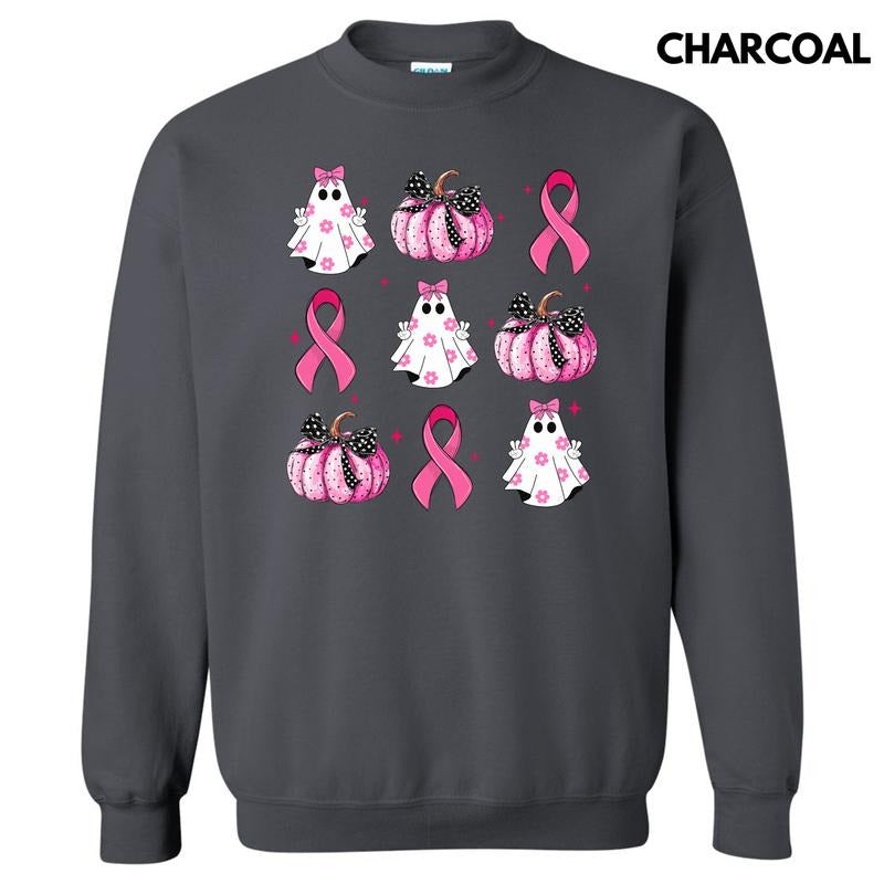 Breast Cancer Ribbon Ghost Collage Sweatshirt 'NLB' T-Shirts, Hoodie | HypeCrazeTee.com