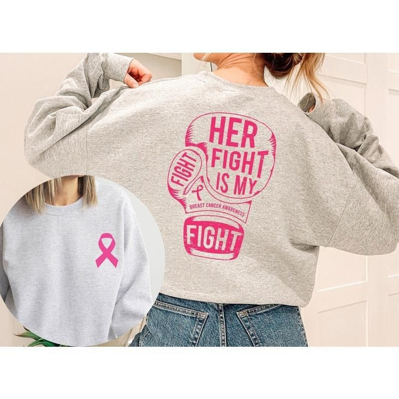 Breast Cancer Sweatshirt,Cancer Awareness Shirt, Breast Cancer Shirt,Warrior Shirt,Cancer Fighter Support Team...